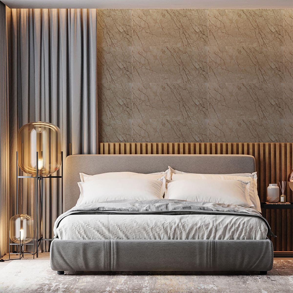 Панель самоклеющаяся ПВХ 300х300 мм 6шт/уп Мрамор Нова Мерит. Цена указана за 0,54 м²