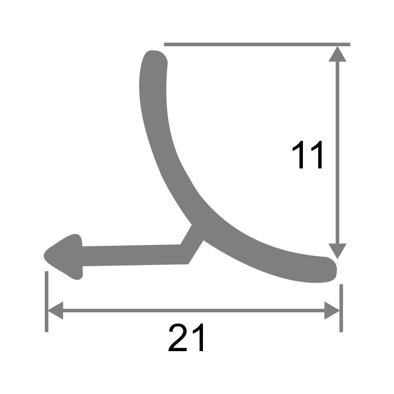 Алюминиевый внутренний профиль универсальный ПО-В9 (11384PX)  бежевый муар 2,7 м.