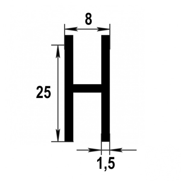 Двутавр 25х8х25 мм Дт 04.2000.502л Золото. Цена за 5 штук.