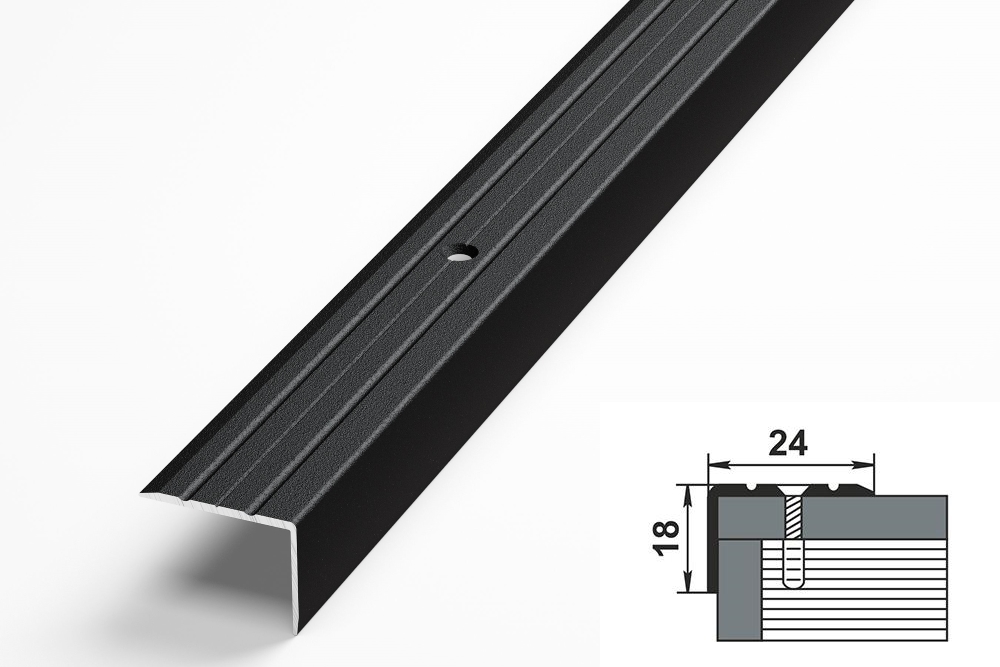 Порог угловой ПУ 03.900.15 Черный