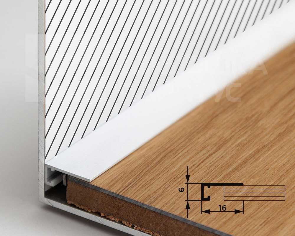 Микроплинтус AL16X5-03 16х6х2000мм Белый